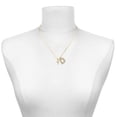 thumbnail image 2 of Delight Jewelry Gold-tone Small Crystal Cross with a Large Goldtone Crystal Initial - D - Charm Necklace, 17.5"+2", 2 of 4