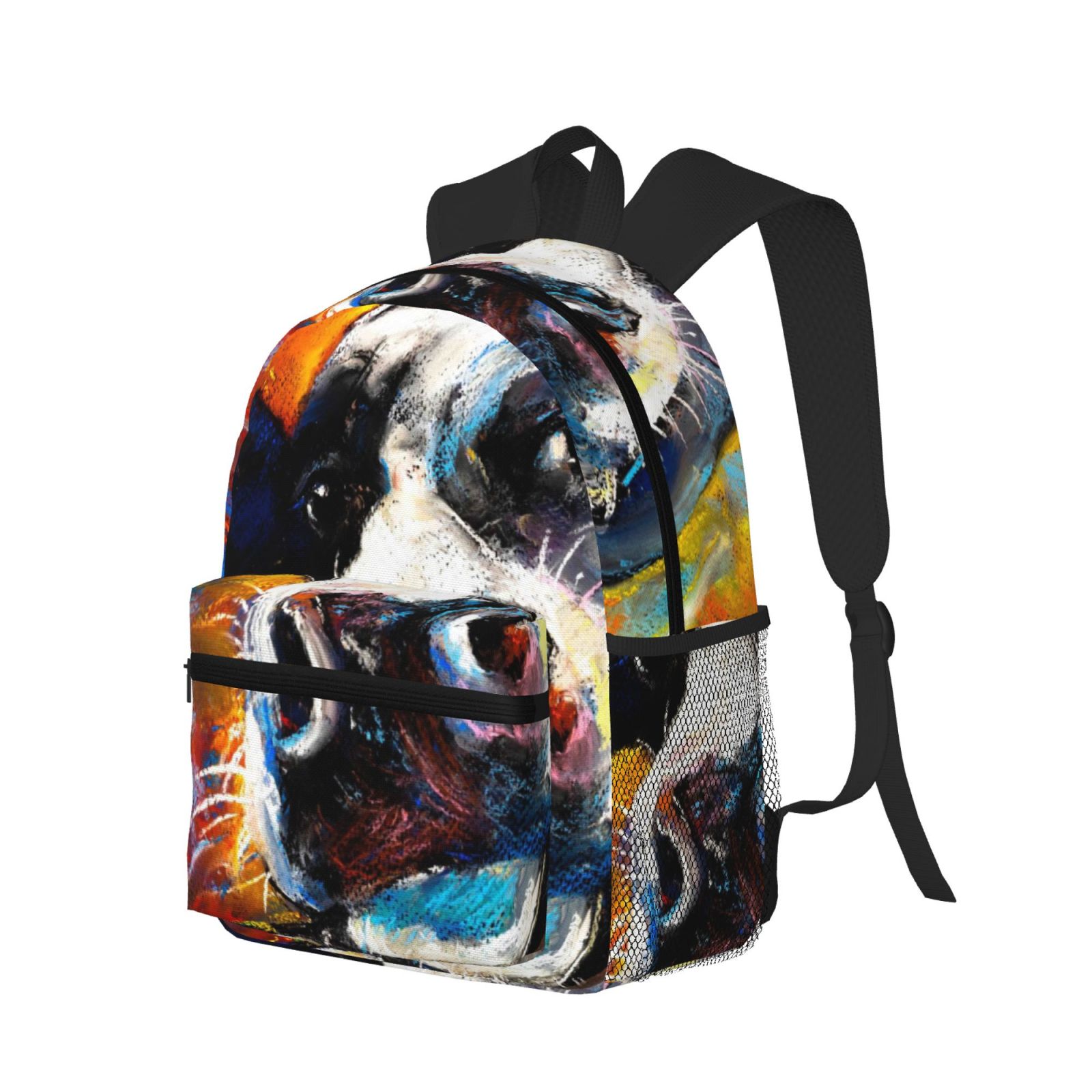 Vsdgher Cow Print Unisex Large Capacity Bookbag Schoolbag Casual Daypack for High School/College/Teens/Travel/Work