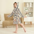 thumbnail image 4 of FORMRS Niños Bathrobe Unisex Hooded Robe Soft Plush Pajamas Sleepwear, Size 2-3T, Black Abstract Dots, 4 of 7