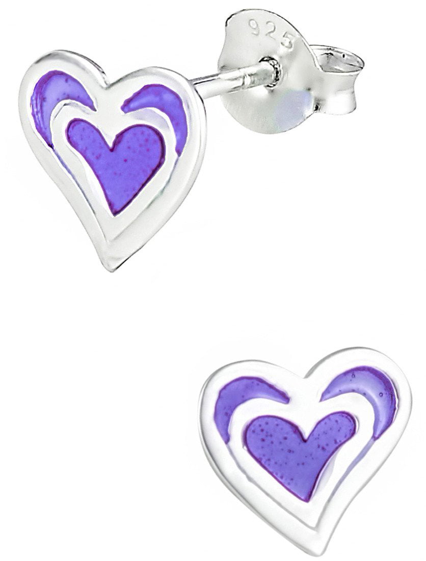 Details about   Madi K Sterling Silver Children's Enameled Pink Purple Heart Earrings MSRP$54 