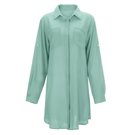 Women s Swimwears Cover-Ups Solid Color Wrinkled Fabric Pocket Button Beach Cover Up Bikini Shirt Swimsuit Cardigan Lady Casual Beachwear