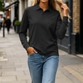 thumbnail image 5 of Byworldtasic Women's Polo Shirts Long Sleeve Golf Polo V Neck Workout Tops UPF 50+ Quick Dry Tennis Athletic Shirts, 5 of 7