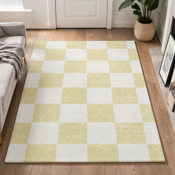 Addison Rugs Mayfield Premium Machine Washable Transitional Geometric Wheat Rectangle Rug, 10' x 14'