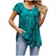 thumbnail image 1 of Camisetas con estampado de cuello redondo para mujer Elegantes camisetas informales de primavera y verano con cuello en V y manga Ruck Blusa Tops Camisa de manga corta OAVQHLG3B Store  lin121212, 1 of 5