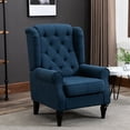thumbnail image 2 of Blue Fabric Accent Chair with Breathable Material / Comfortable Seating in Any Room, 2 of 6