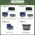 thumbnail image 4 of Aoxun 11 Piece Patio Furniture Set with 44” Fire Pit Table Wicker Rattan Outdoor Sectional Sofa Set with Coffee Table and 4” Thickened Cushions, Blue (Waterproof Cover Included), 4 of 8