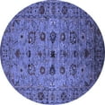 thumbnail image 1 of Ahgly Company Machine Washable Indoor Round Oriental Blue Industrial Area Rugs, 5' Round, 1 of 4