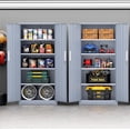 thumbnail image 2 of 72” Metal Garage Storage Cabinet, Lockable File Cabinets with 2 Doors and 4 Adjustable Shelves, Steel Tool Cabinets with Lock for Office, Home, Gym (Grey), 2 of 16