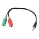 thumbnail image 5 of 1x Adaptador de audífono Audio estéreo de 3,5 mm a 2 Micrófono Y Cable divisor, 5 of 6