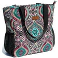 thumbnail image 2 of ESVAN Original Floral Water Resistant Large Tote Bag Shoulder Bag for Gym Beach Travel Daily Bags Upgraded ([R] Pattern), 2 of 4