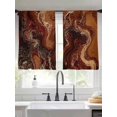 thumbnail image 3 of Brown Marble Semi Sheer Curtains 54 Inch Length 2 Panels Set, Ombre Abstract Striped Mottled Aesthetic Sheer Kitchen Curtain Privacy Voile Window Curtain for Living Room Bedroom Rod Pocket Drapes, 3 of 7