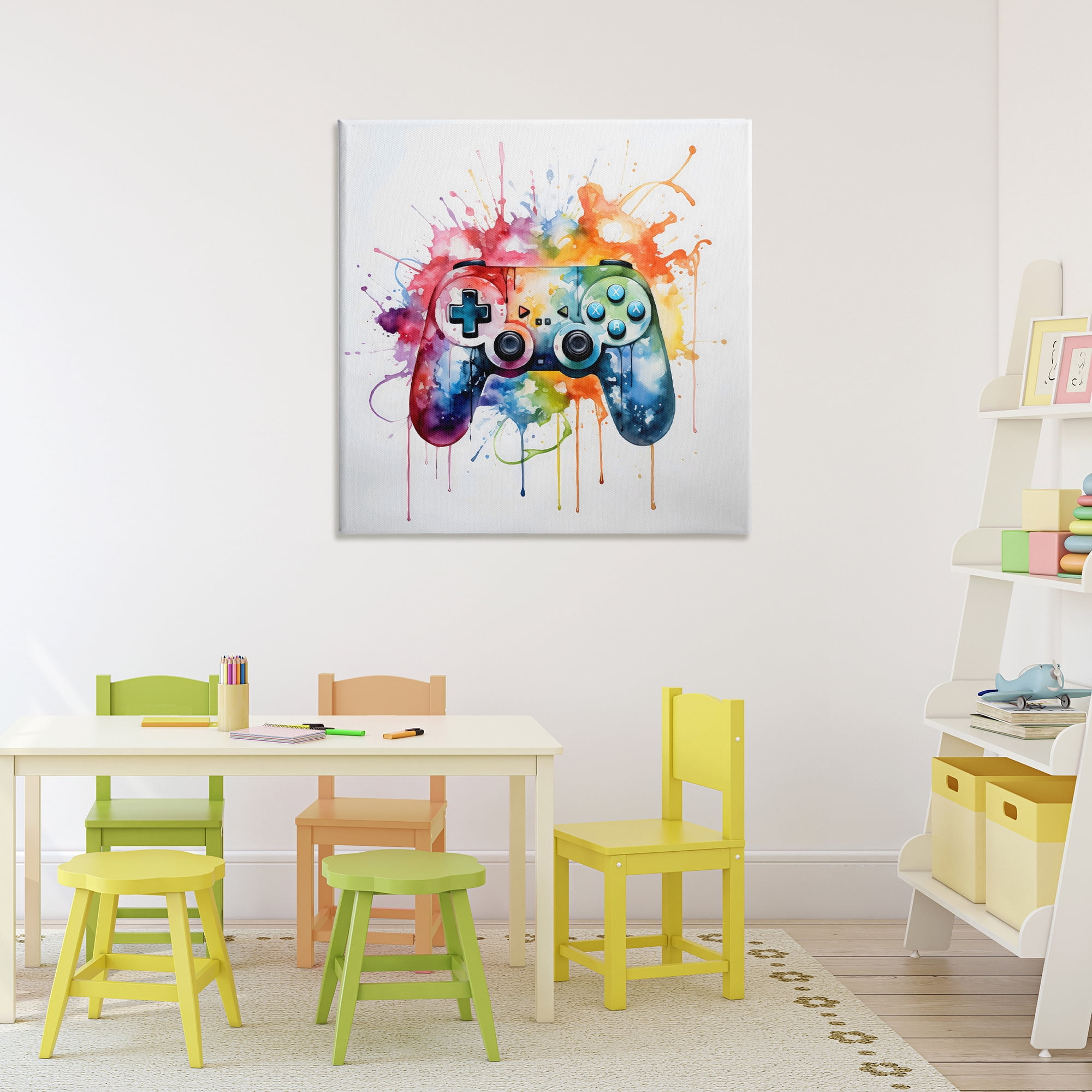 Stupell Industries Colors of Gaming Splatter Canvas Wall Art, design by Creative Studio