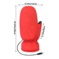 thumbnail image 3 of Cinvoph Winter Heated Snow Mittens for Men Women Adjustable Temperature Modes Anti Slip Lined Warm Insulated Mittens for Ski Snow Play Ice Fishing Hiking Cold Weather Outdoor, Red, 3 of 7