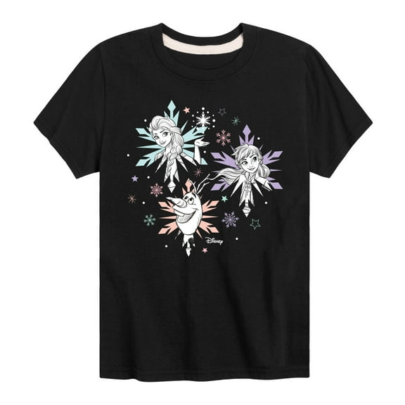 Frozen 2 - Anna Elsa Olaf Snow - Toddler And Youth Short Sleeve Graphic T-Shirt