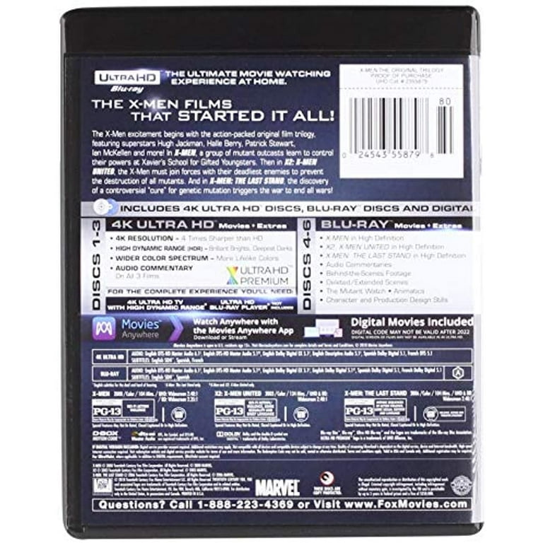 X-Men: 3-Film Collection 4K + Blu-ray + Digital - Walmart.com