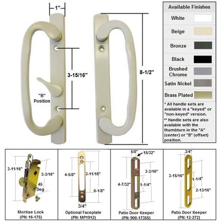 Sliding Glass Patio Door Handle Kit with Mortise Lock and ...