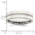 thumbnail image 2 of Sterling Silver 6mm Polished Flat Grooved Center Fancy Band Size 13 QWB117, 2 of 5