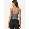thumbnail image 4 of Unique Bargains Women's Denim Push Up Bustier Sleeveless Cami Jeans Corset Crop Top XS Blue, 4 of 6