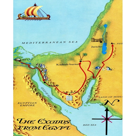 Catholic print picture - The Exodus from Egypt T - 8" x 10" ready to be framed