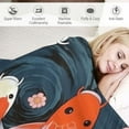 thumbnail image 3 of ARISTURING  Koi Fish Bed Blanket,Japanese Peach Blossom Sea Life Throw Blanket for Kids Girls Boys Room Decor,Geometric Sea Waves Flannel Blanket Ukiyo-e Animals Plants Fuzzy Blanket,, 3 of 6