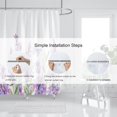 thumbnail image 6 of Lavender Shower Curtain, Purple Lavender Floral Shower Curtain Set, Watercolor Plant Leaves Flower Shower Curtains for Bathroom, Waterproof Fabric with 12 Hooks, 72 x 72 Inches, 6 of 6