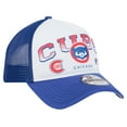 thumbnail image 3 of Men's New Era White Chicago Cubs Retro Wordmark 9FORTY A-Frame Trucker Adjustable Hat, 3 of 6