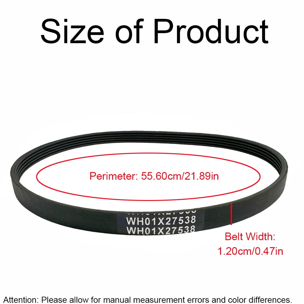 WH01X27538 Washer Drive Belt Replacement Part, Rubber Washer Belt Compatible with GE Washers, Replaces AP6328256, 4587903, PS12299369, WH01X27538