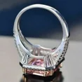thumbnail image 2 of 940 SILVER 2.75CT EMERALD CUT LAB CREATED PINK SAPPHIRE HALO ENGAGEMENT RING, 2 of 4