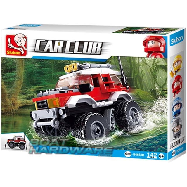 Sluban 663B Club de Voitures Jeep Tout-Terrain Rouge Kit de Construction en Briques (145 Pcs)