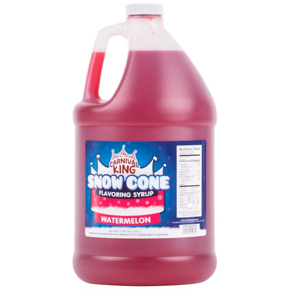 Carnival King 1 Gallon Snow Cone Syrup Watermelon - Delicious Shaved Ice Flavoring for Machines & Parties
