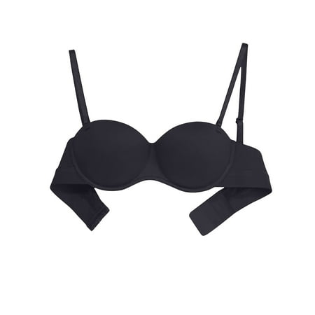 Mrasaso Clearance Items! Women s Everyday Bra Women Nylon Bra Women s Seamless Wireless Bra Detachable Chest Sagging Wave Pattern for Comfort(1pc Bra) Black|XL