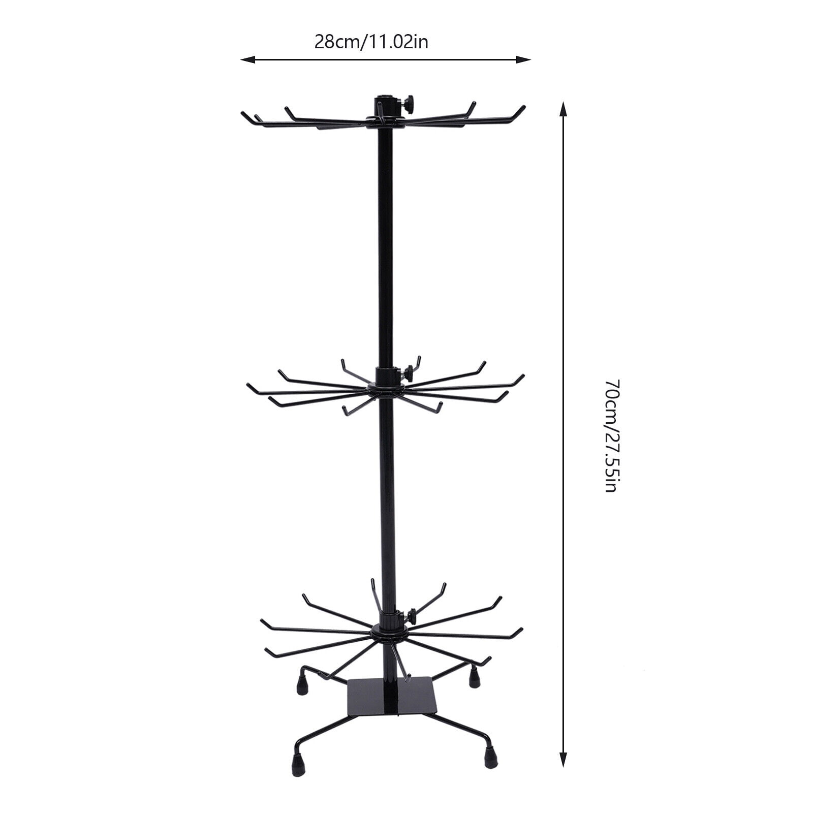Miumaeov Rotating Jewelry Display Stand Organizer Metal Necklace Ring ...