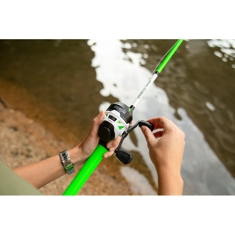 Zebco Roam Spincast Reel and Fishing Rod Combo, 6-Foot 2-Piece Rod;  Assortment: Available in Green or Orange 