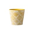 thumbnail image 1 of Matsuzay Maceta de cerámica para flores, maceta redonda para interior y exterior, diseño en relieve, orquídea, hogar, jardín, decoración con sentido Jardín y Patio Amarillo Matsuzay HA084187-05, 1 of 6