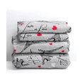 thumbnail image 1 of Juego de Sábanas Matrimonial Suave Blancos Estampado Love Malubero Gris, 1 of 5