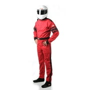 RaceQuip 110015RQP 110 Series 1-Pc Driving Suit SFI 3.2A/1 Red/Black Stripe Large