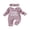 Lavender, variant on Cjfdfy Preemie Newborn Baby Girl Fall Outfit, Long Sleeve Little Sister Embroidered Letter Collar Jumpsuit Headwear 2-piece Set Cute Knit Jumpsuit Coming Home Fall Winter Outfit