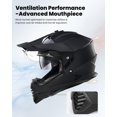 thumbnail image 5 of Dual Sport Adventure Motorcycle Helmet with Pinlock Compatible Sun Visor Snowmobile ATV Dirt Bike Off Road Casco Model WS902, 5 of 5