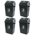 thumbnail image 7 of Lesbin 4-Pack 13 Gallon Kitchen Trash Can with Lid, Plastic Garbage Bin for Kitchen, Gray, 7 of 7