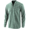 thumbnail image 2 of Fesfesfes Long Sleeve Shirt Mens New Style Tie Long Sleeve Top Middle Age Costume Blouse Top, 2 of 3