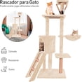 thumbnail image 2 of Torre para Gatos Bluelander 1.4 m, Múltiples Niveles, Beige, 2 of 5