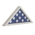 thumbnail image 2 of Emma + Oliver Rustic Whitewashed Wood Military Flag Shadow Box for 9.5' x 5' American Veteran Burial Flag - Wall Mount or Freestanding, 2 of 13