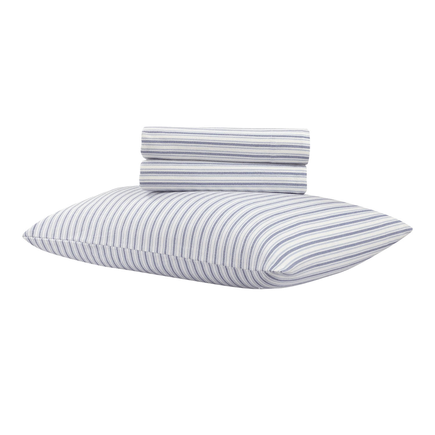 Mainstays 3-Piece Flannel Sheet Set, Blue Stripe, Twin