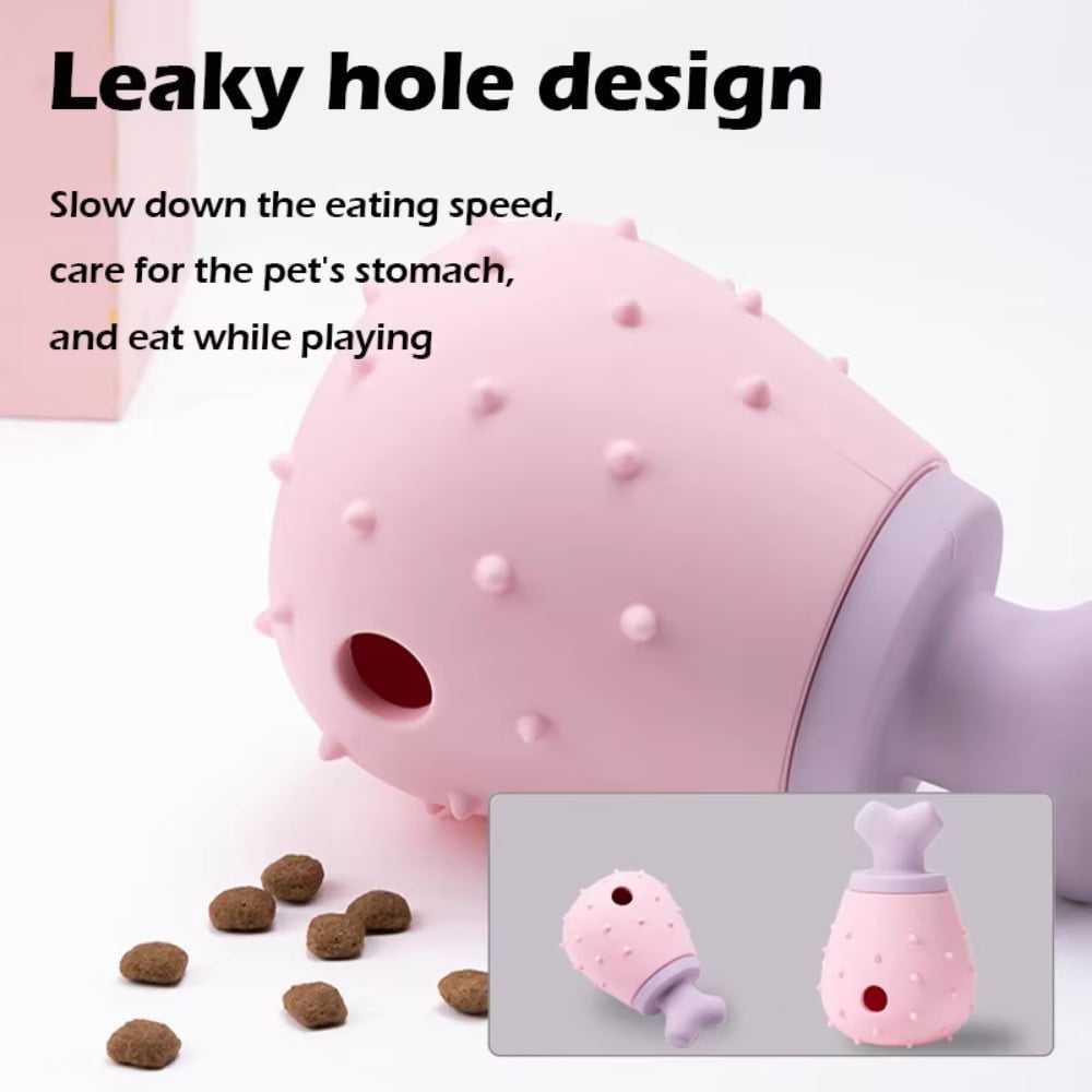 Chicken Leg Leaky Food Toys Choking Slow Food Grinding Teeth Cleaning Educational Pet Dog Cat Interactive Slow Feeder Treat Ball