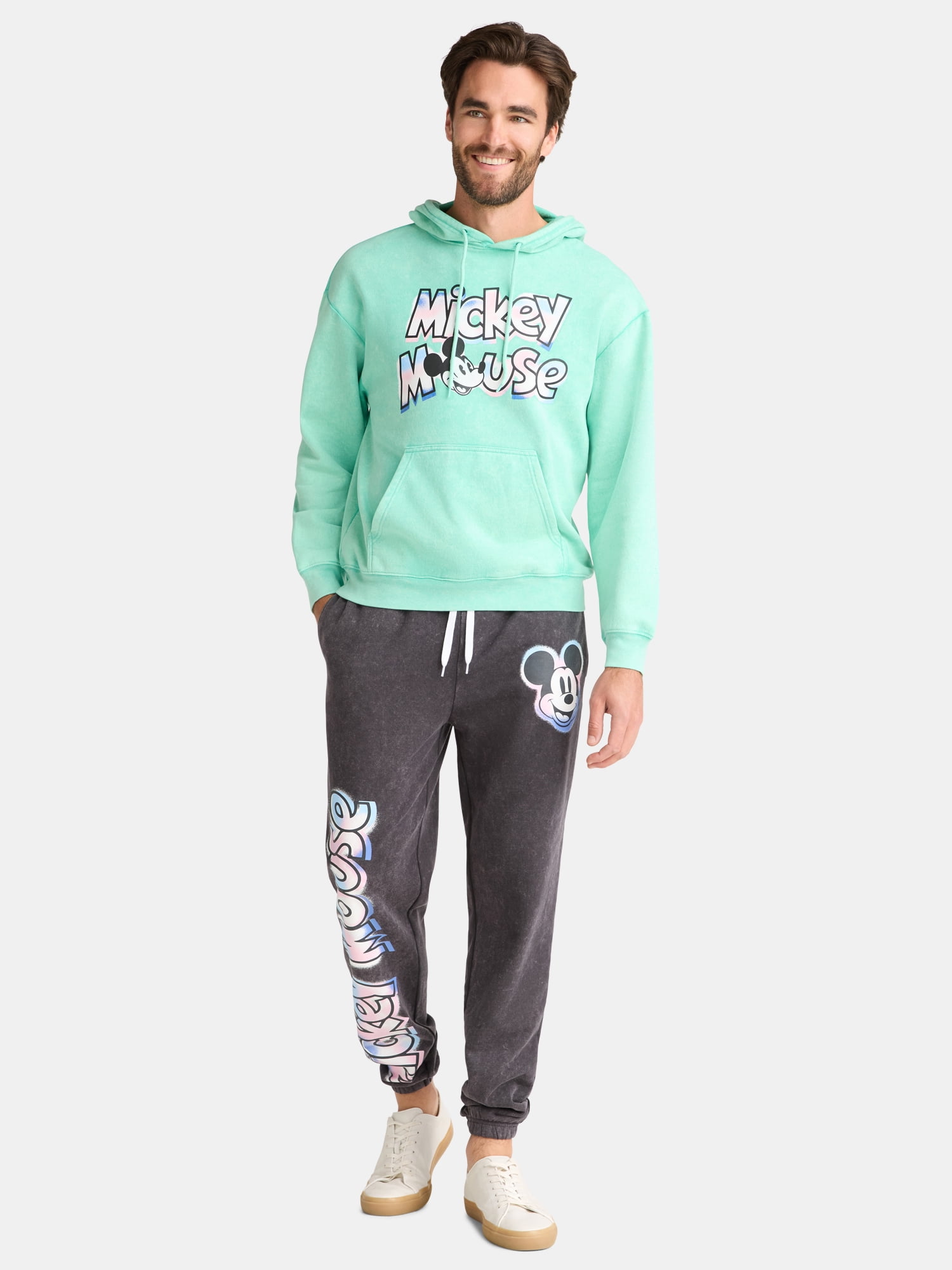 Mickey Mouse Men's and Big Men's Logo Graphic Jogger Pants, 27" Inseam, Sizes S-3XL