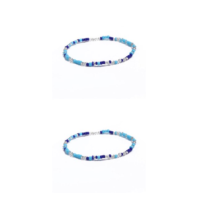 Qarigey de tobillo con cuentas de arroz, cadenas de tobillo duraderas simples y creativas, tobilleras elegantes multiusos para mujer, decoración treinta y nueve 2piezas Qarigey CBP200827