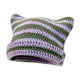 thumbnail image 2 of Gorro de lana de punto con orejas de gato estilo japonés para mujer, gorro de otoño e invierno con rayas Deviruchi, cálido y combinable, moderno, 2 of 6