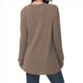 thumbnail image 4 of Camisas de Larga para Mujer, Suéteres Largos con Bolsillos, Túnicas Holgadas Café L, 4 of 5