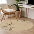 thumbnail image 4 of Black Khaki Round Area Rug 3Ft Washable Small Circle Rugs for Kitchen Entryway, Spring Flora Non-Slip Carpet Floor Mats Indoor Outdoor Carpet Runner Aesthetic Home Decor, 4 of 8