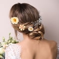 thumbnail image 3 of 20 piezas de clips para el cabello con flores falsas, accesorios para el cabello de flores para mujeres y niñas, color beige, 3 of 7